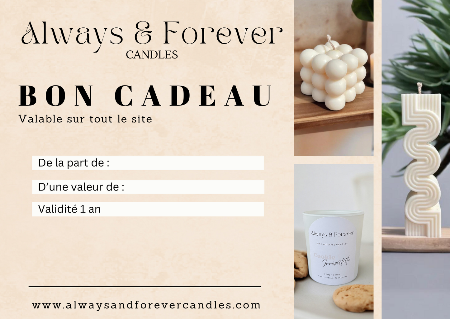 Carte cadeau ALWAYS AND FOREVER 💛