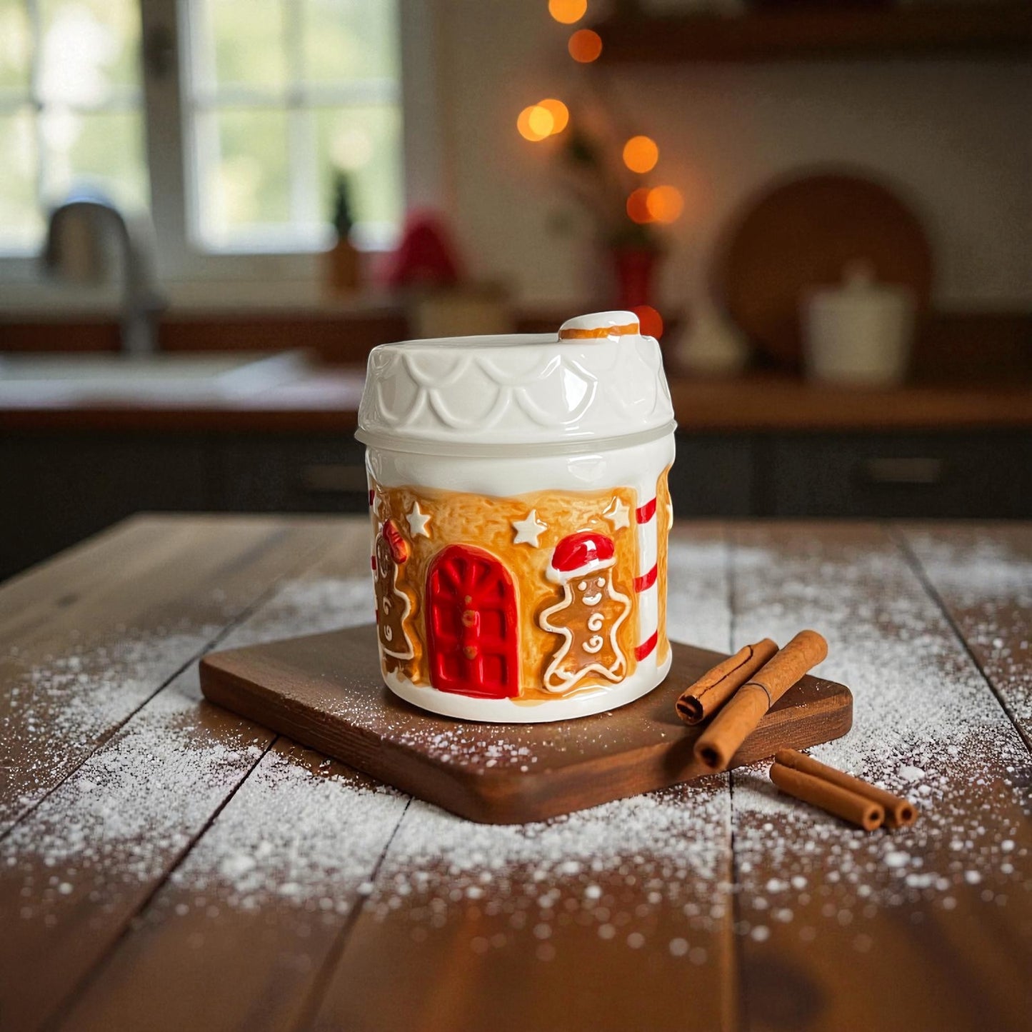 Bougie Maison P'tit Biscuit – Senteur Pain d'épices | Pot en céramique 🎄