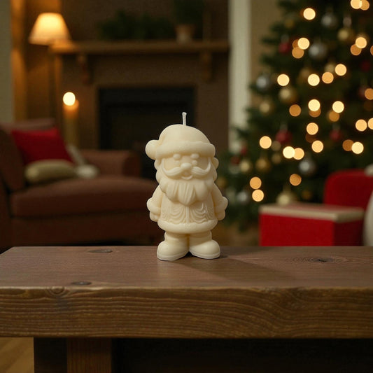 🎅 Bougie Décorative – Père Noël Gourmand 🍪