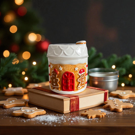 Bougie Maison P'tit Biscuit – Senteur Pain d'épices | Pot en céramique 🎄