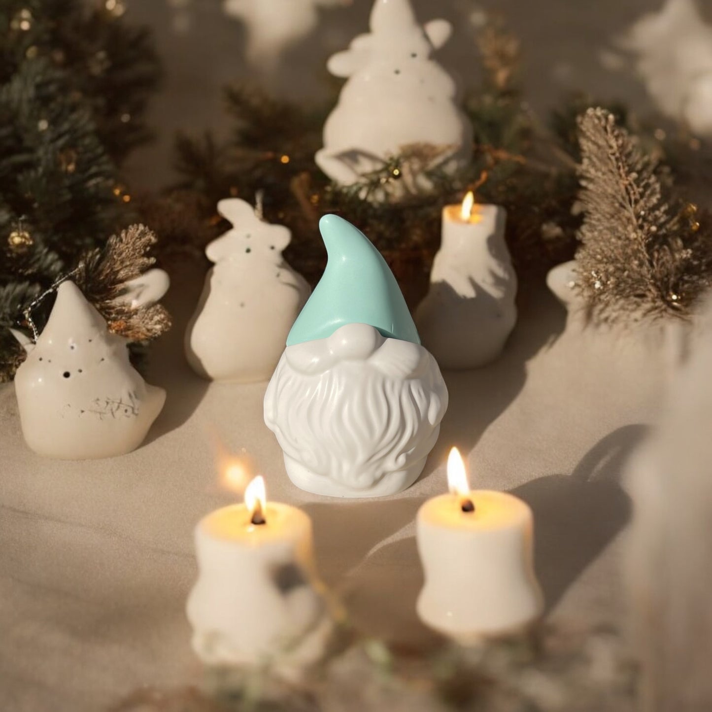 Bougie Gnome | Pot en jesmonite