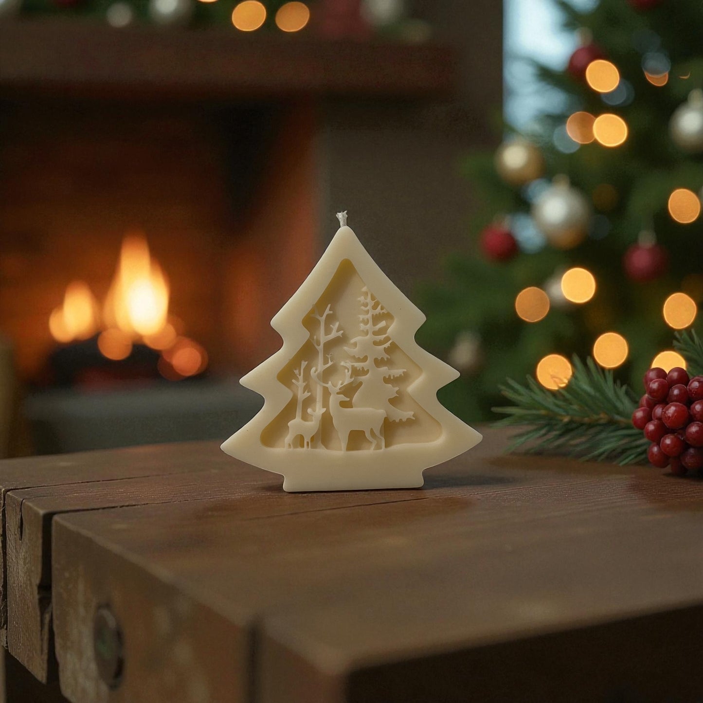 Bougie décorative - Forêt Hivernale ❄️